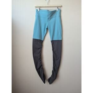 Alo Yoga Women's Ribbed Goddess Leggings in Aqua Turquoise Gray Size M